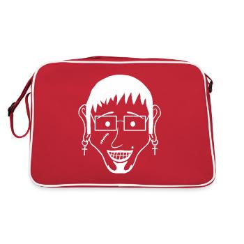 Franky (#7 from Weska Face Collection) - Retro Bag - red/white - Back