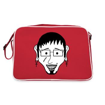 Franky (#7 from Weska Face collection) - Retro Bag - red/white - Back