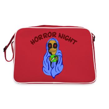 Horror Night Cute Cozy Monster Movie Night - Retro Bag - red/white - Back