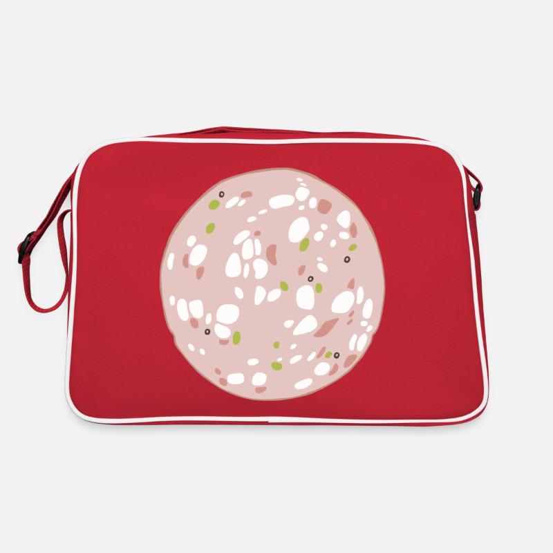 Mortadella - Retro Tasche - Rot/Weiß