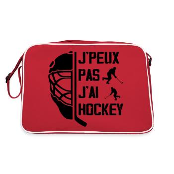 Ich kann keine Hockey-Geschenkidee haben - Retro Tasche - Rot/Weiß - Hinten