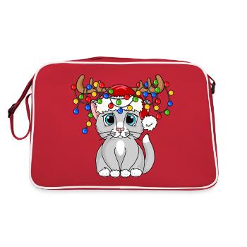Christmas kitty - Retro Bag - red/white - Back