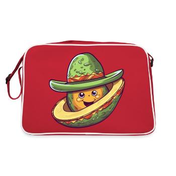 Avocat avec chapeau sombrero mexicain - Sac Retro - rouge/blanc - Dos