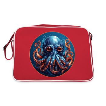 Pieuvre en cercle Pieuvre aux grands yeux - Sac Retro - rouge/blanc - Dos
