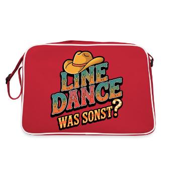 Line Dance Was sonst? Ich bin Line Dancer - Retro Tasche - Rot/Weiß - Hinten