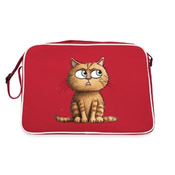 Chaton mignon aux yeux suspects - Sac Retro - rouge/blanc - Dos