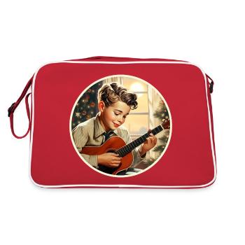 Garçon jouant un chant de Noël - Sac Retro - rouge/blanc - Dos