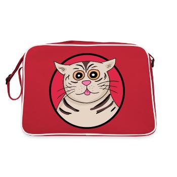 Strange cat - Retro Bag - red/white - Back