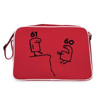 61 ans - Cadeau 61e Anniversaire Amusant 61 ans - Sac Retro - rouge/blanc - Dos