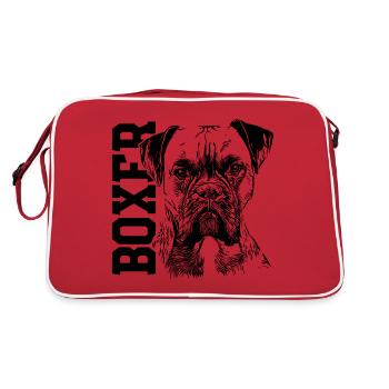 Boxer Chien Boxer Allemand - Sac Retro - rouge/blanc - Dos