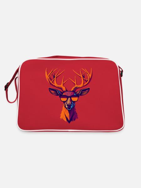 Retro Deer Revolt - Retro Bag - red/white - Back