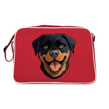 Chien Rottweiler - Sac Retro - rouge/blanc - Dos