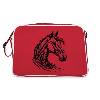 Horse Horse Head - Retro Bag - red/white - Back