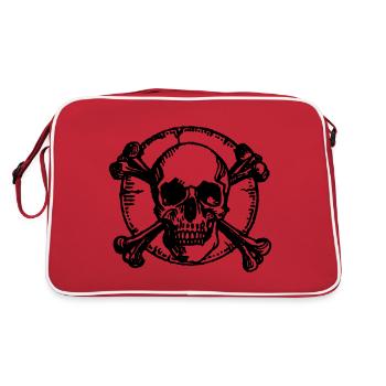 Crâne Pirate - Sac Retro - rouge/blanc - Dos