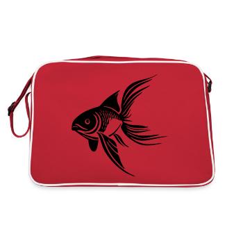 Fisch - Retro Tasche - Rot/Weiß - Hinten