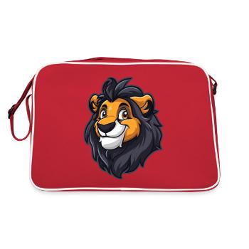 Lion Lion Head - Retro Bag - red/white - Back