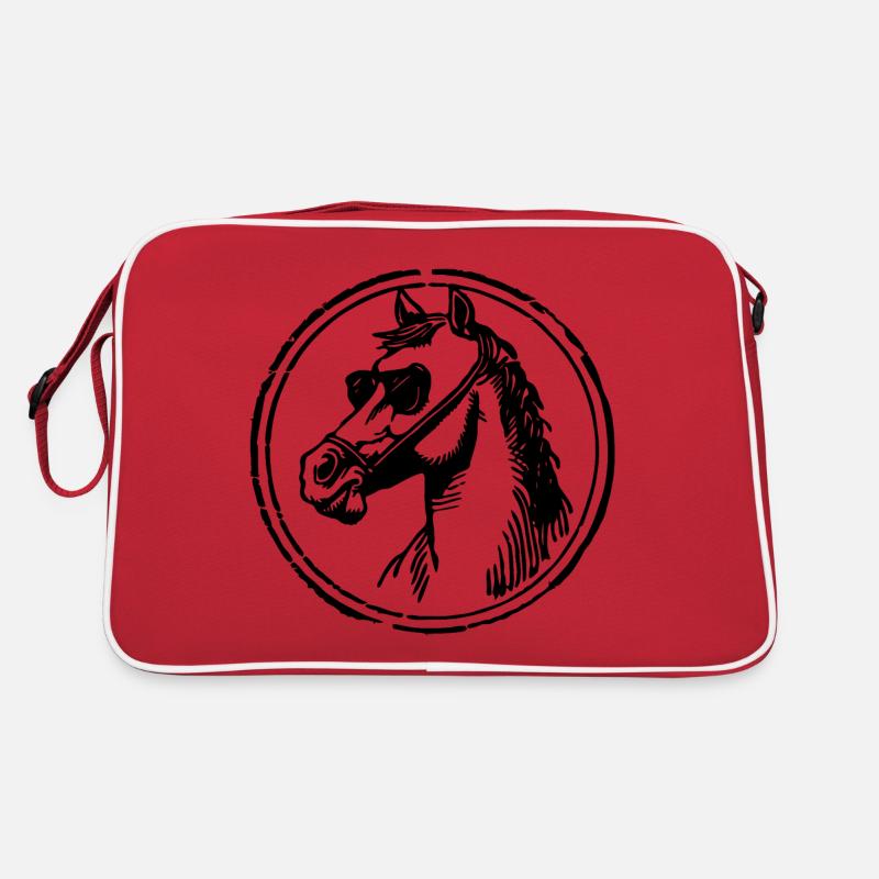 Pferd Pferde Pferdekopf Retro Tasche