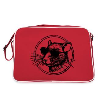 Maus Ratte - Retro Tasche - Rot/Weiß - Hinten