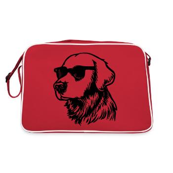Golden Retriever Chien Chiens - Sac Retro - rouge/blanc - Dos