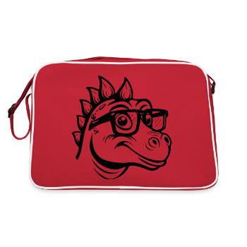 Dinosaure Dino Nerd - Sac Retro - rouge/blanc - Dos