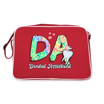 Dentist Dental Assistant Practice Teeth I Gift - Retro Bag - red/white - Back