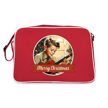Garçon jouant un chant de Noël - Sac Retro - rouge/blanc - Dos