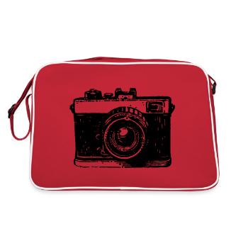 Kamera Fotograf Fotografieren - Retro Tasche - Rot/Weiß - Hinten