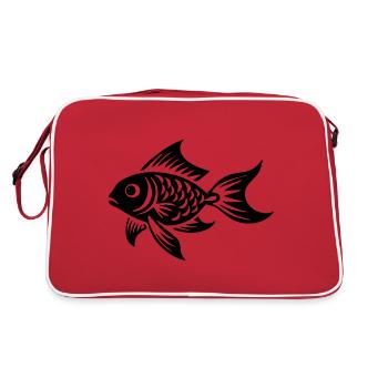 Fisch - Retro Tasche - Rot/Weiß - Hinten