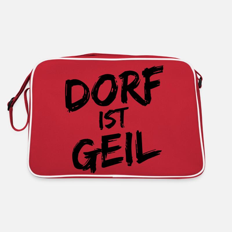 Dorf Spruch Geschenk Retro Tasche