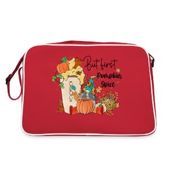 But first Pumpkin Spice - Retro Bag - red/white - Back