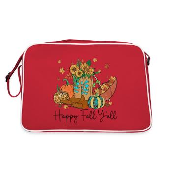 Happy Fall y'all - Retro Bag - red/white - Back