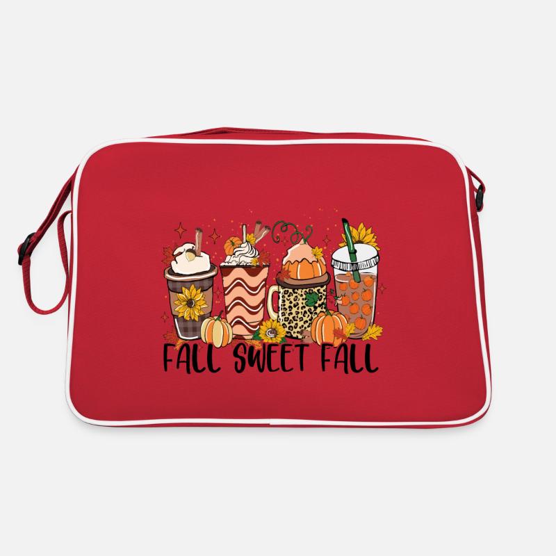 Herbst Süßer Herbst - Retro Tasche - Rot/Weiß