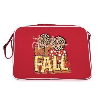 Hello Fall, Happy Fall y'all - Retro Bag - red/white - Back