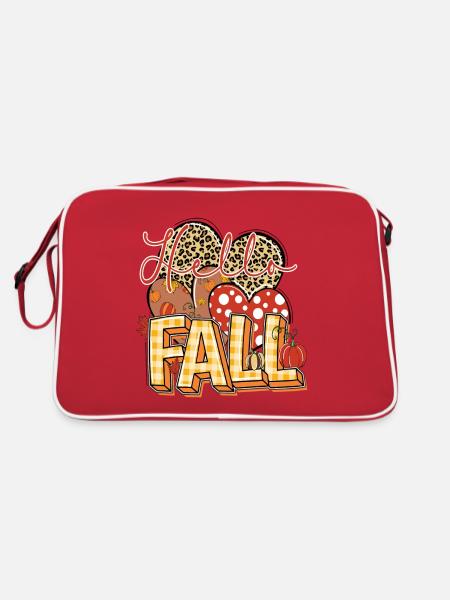 Bonjour Automne, Joyeux Automne à tous - Sac Retro - rouge/blanc - Dos