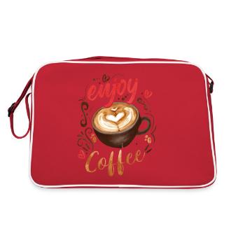 Enjoy Coffee, Happy Fall y'all - Retro Bag - red/white - Back