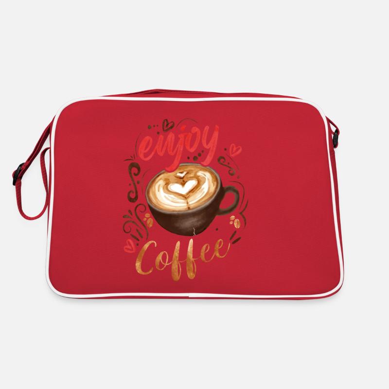 Enjoy Coffee, Happy Fall y'all - Retro Bag - red/white