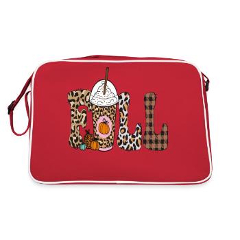 Happy Fall y'all, Halloween Pumpkin Season - Retro Bag - red/white - Back