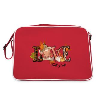 Love Fall y'all, Halloween Pumpkin Season - Retro Bag - red/white - Back