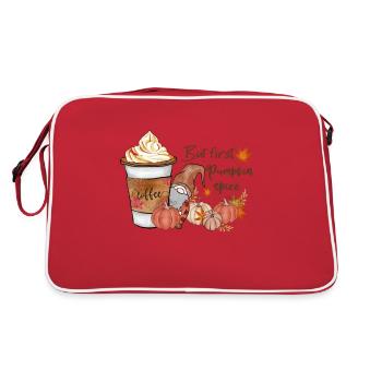 Coffee But first Pumpkin Spice - Retro Bag - red/white - Back