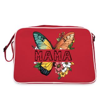 Mom Butterfly Flowers Best Mom Mother's Day - Retro Bag - red/white - Back