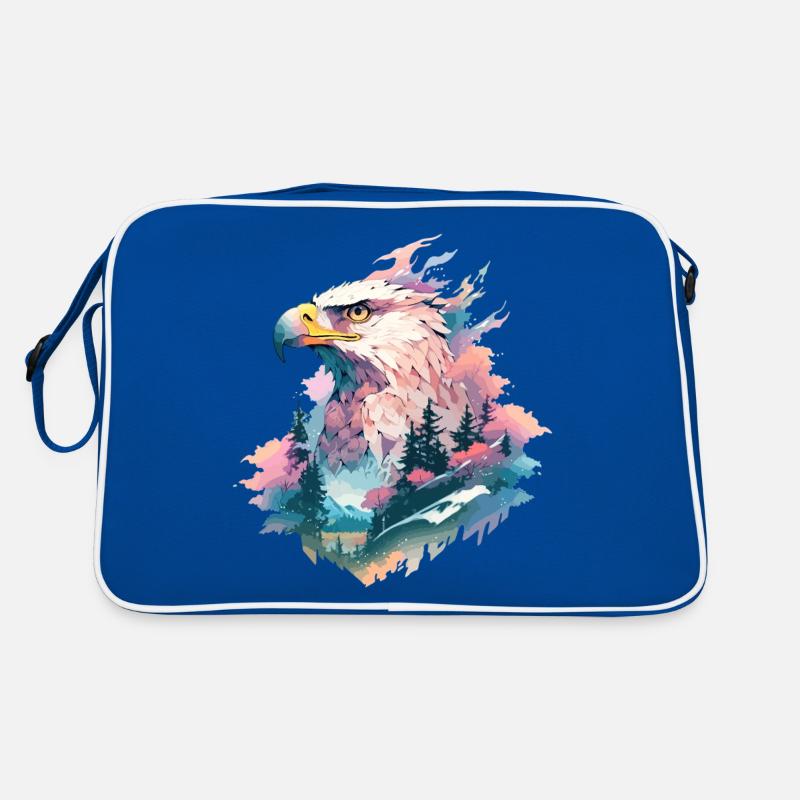 Eagle Head Nature Wilderness Forest Trees Mountains Retro Bag