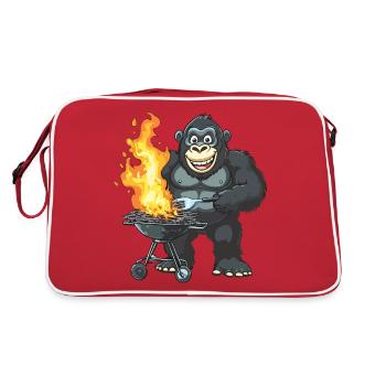 Grillades Grilla Griller Gorilla BBQ Drôle Drôle Drôle - Sac Retro - rouge/blanc - Dos