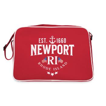 Newport, Rhode Island - Retro Tasche - Rot/Weiß - Hinten
