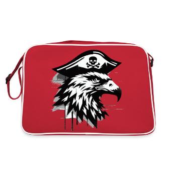 Tête d’aigle pirate boucanier graffiti street art - Sac Retro - rouge/blanc - Dos
