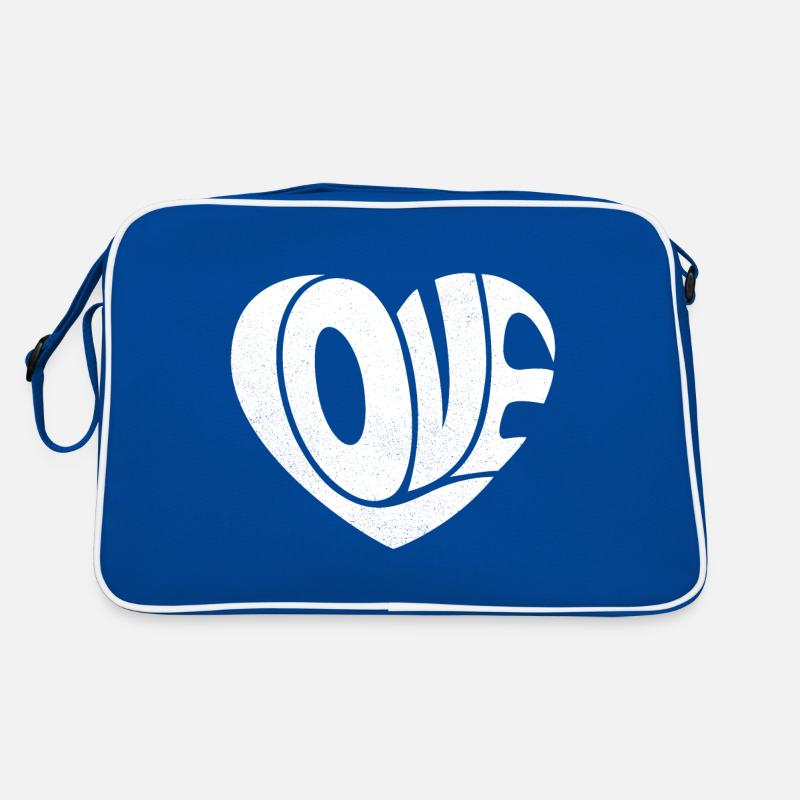 Love Heart White Retro Bag