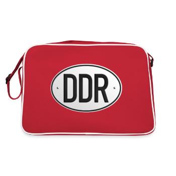 Plaque d’immatriculation de la RDA (réaliste) - Sac Retro - rouge/blanc - Dos