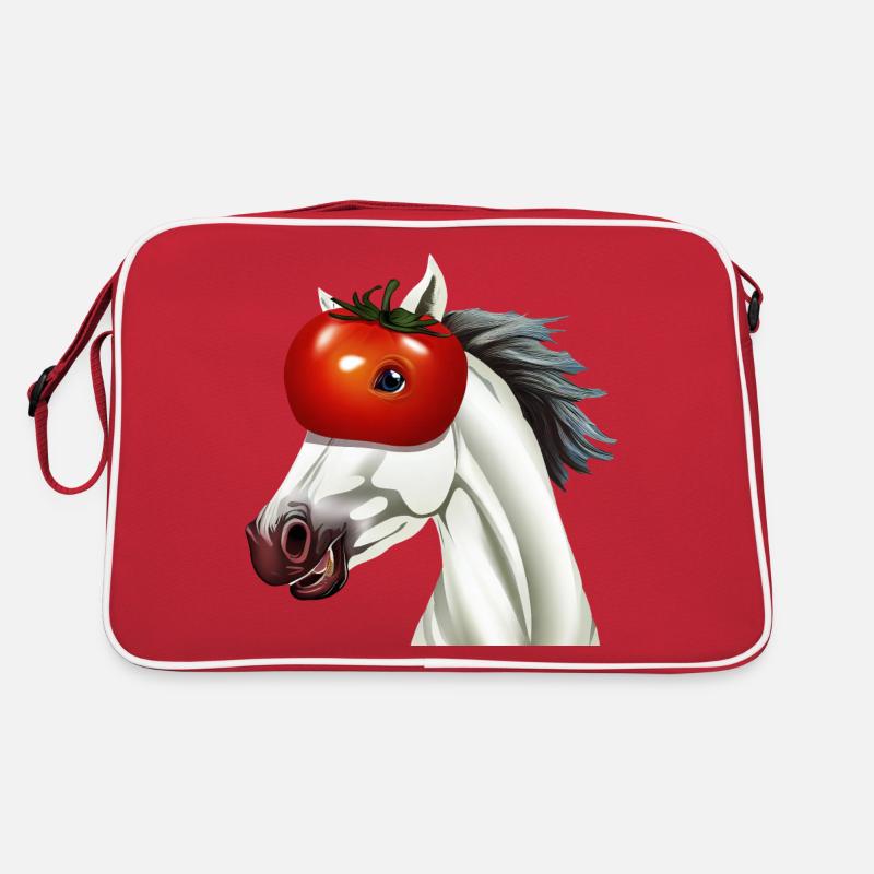 Cheval à tête de tomate - Œuvre d’art unique Sac Retro