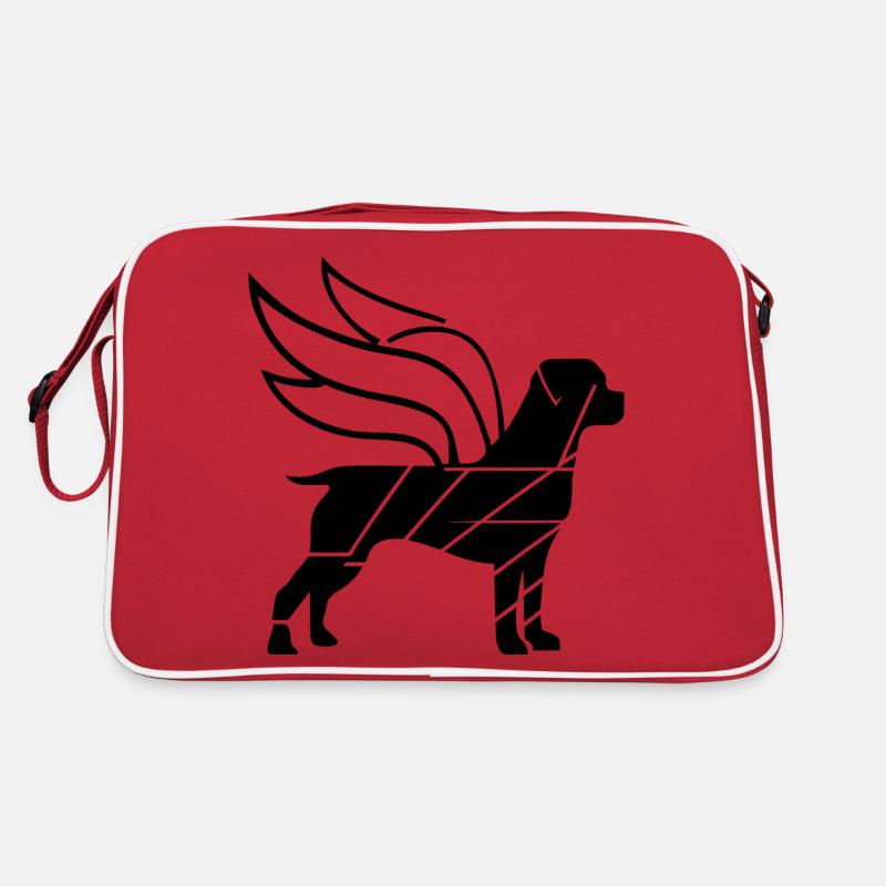 Rottweiler Ange avec Ailes Silhouette Sac Retro