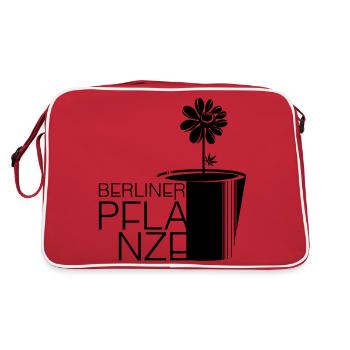 Berliner Pflanze - BERLIN, BERLIN - Retro Tasche - Rot/Weiß - Hinten