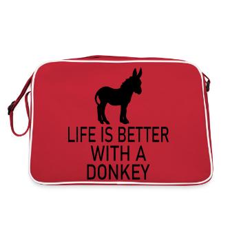 Donkey Esel - Retro Tasche - Rot/Weiß - Hinten